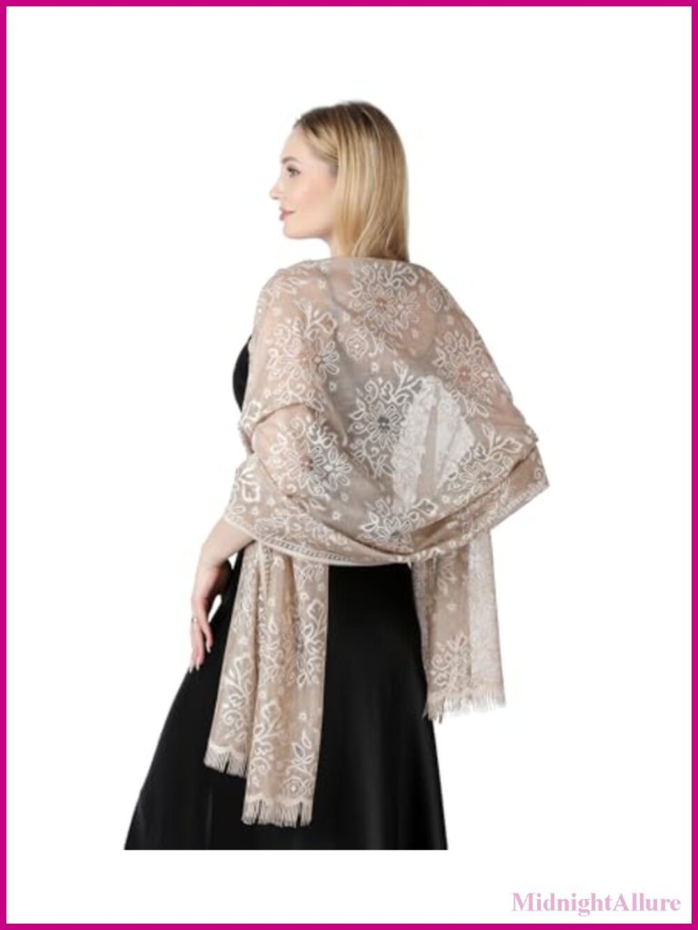 Lace Shawl Wrap Women Evening Dress Wedding Formal Scarf Fringe